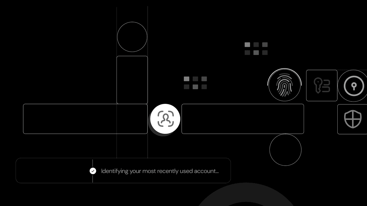 The system resolving the agent's identity and permitted scope against the user's most recently used account.